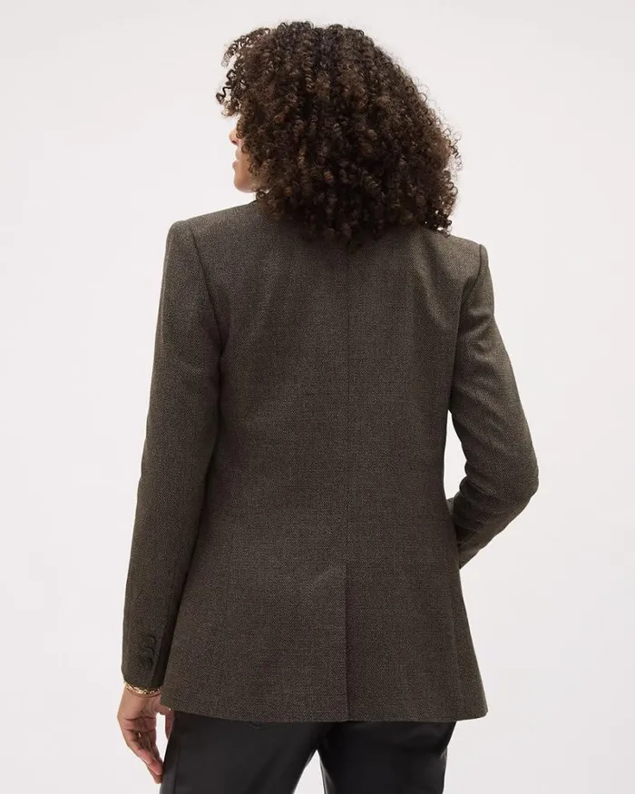 RWandCO Blazers Tweed OneButton Blazer Black And Brown Tweed 8211 Women RWandCO Blazers Tweed OneButton Blazer Black And Brown Tweed 8211 Women