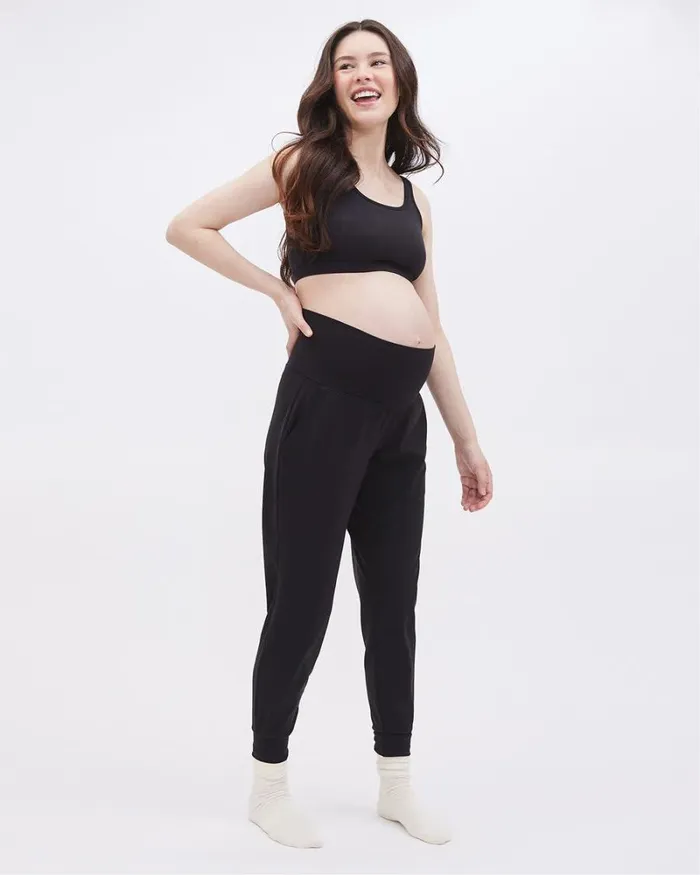 RWandCO Bottoms The Everyday Jogger 8211 Thyme Maternity Black 8211 Women