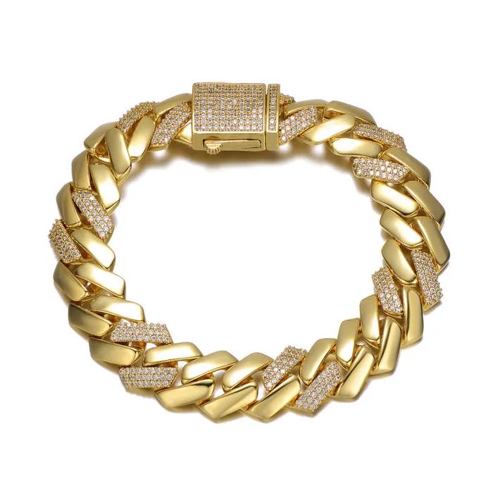 RWandCO Bracelets and Rings Rachel Glauber 14k Gold Plated With Clear Cubic Zirconia Miami Cuban Curb Link Bracelet Gold 8211 Women RWandCO Bracelets and Rings Rachel Glauber 14k Gold Plated With Clear Cubic Zirconia Miami Cuban Curb Link Bracelet Gold 8211 Women