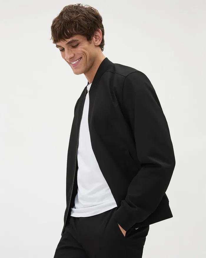 RWandCO Coats and Jackets Black City Bomber Jacket Black 8211 Men