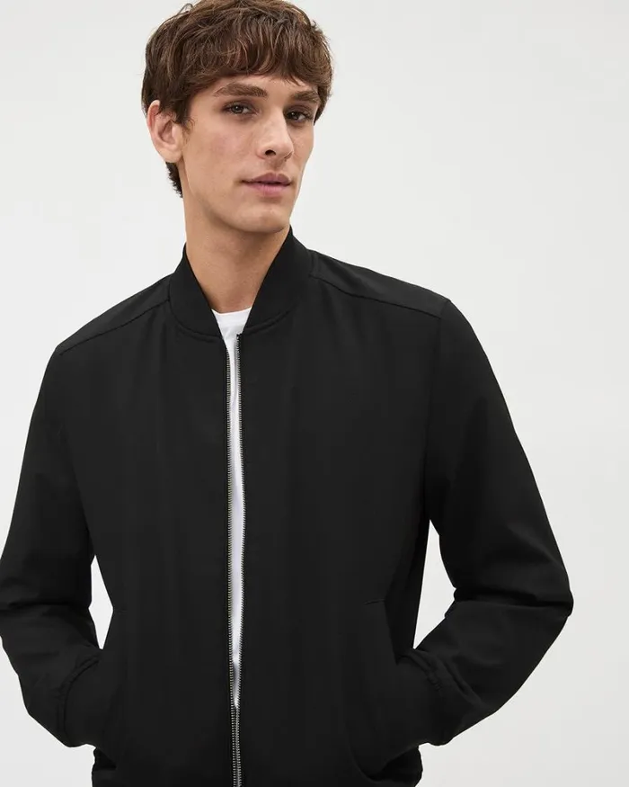 RWandCO Coats and Jackets Black City Bomber Jacket Black 8211 Men