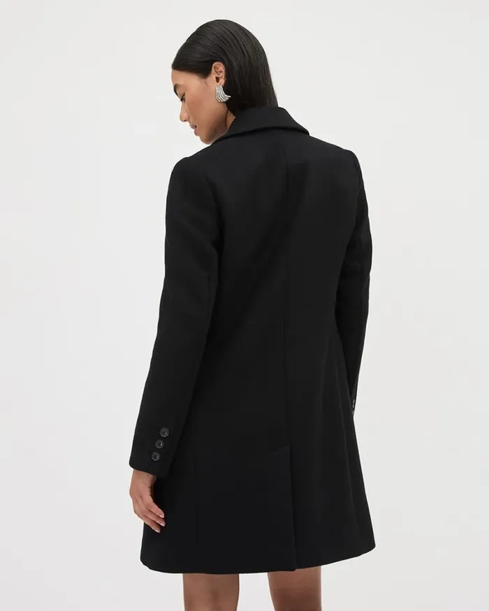 RWandCO Coats and Jackets Classic ThreeButton Closure Wool Coat Black 8211 Women RWandCO Coats and Jackets Classic ThreeButton Closure Wool Coat Black 8211 Women