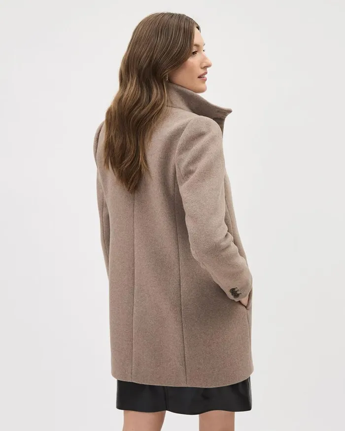 RWandCO Coats and Jackets Classic Wool Coat With High Neckline Fungi 8211 Women RWandCO Coats and Jackets Classic Wool Coat With High Neckline Fungi 8211 Women