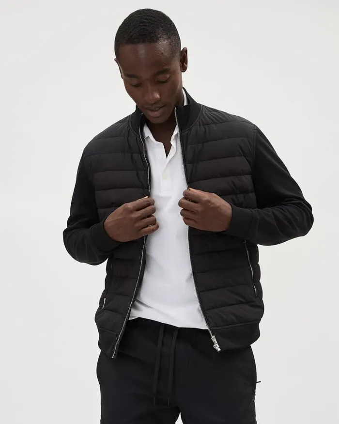 RWandCO Coats and Jackets MixMedia MockNeck Quilted Jacket Black 8211 Men RWandCO Coats and Jackets MixMedia MockNeck Quilted Jacket Black 8211 Men
