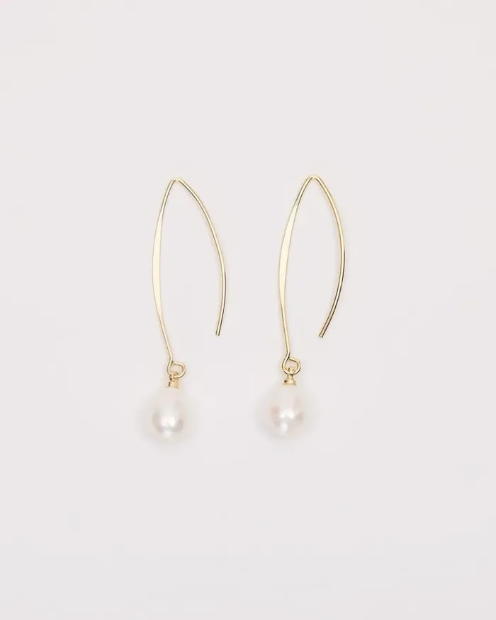 RWandCO Earrings Golden Earrings With Pearl Pendant Gold 8211 Women