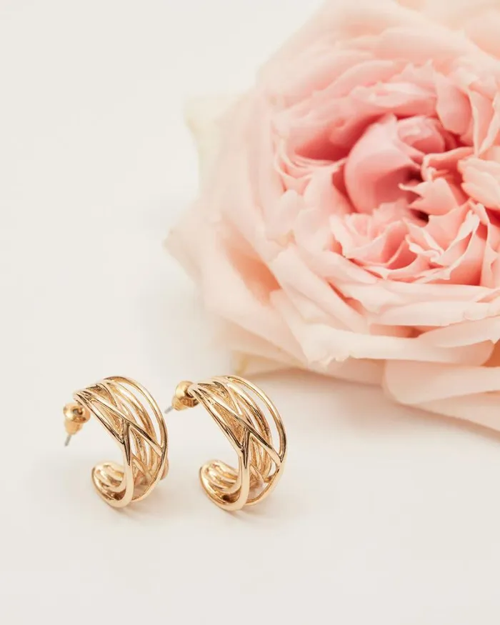 RWandCO Earrings Modern Hoops Gold 8211 Women