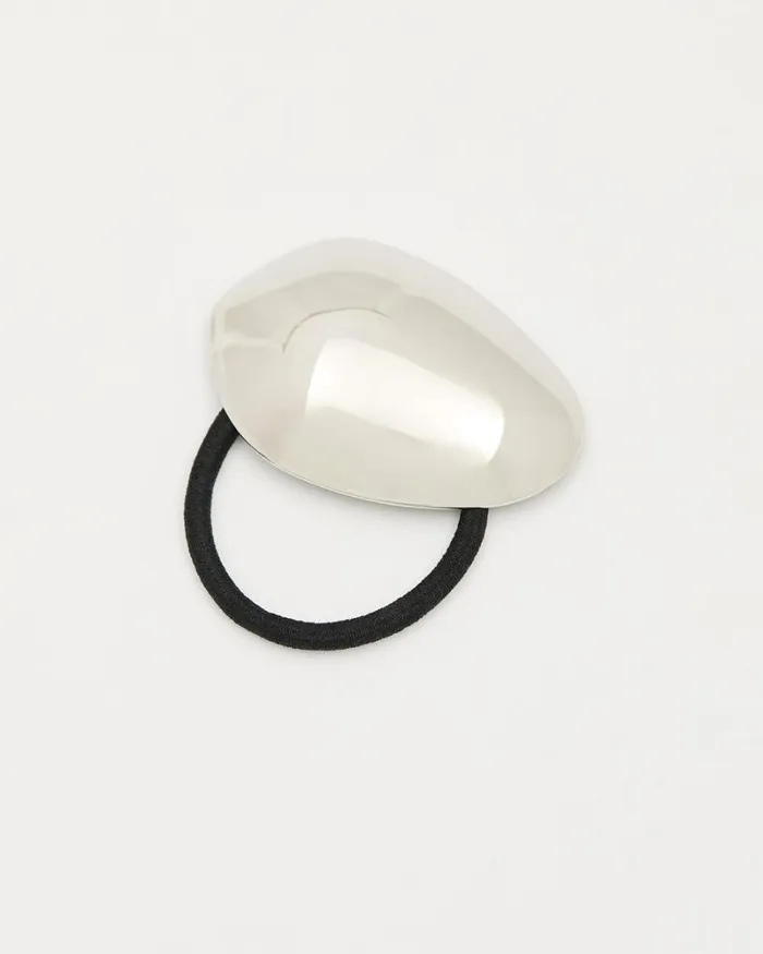 RWandCO Hair Accessories Hair Elastic With Oval Metal Plate Silver 8211 Women