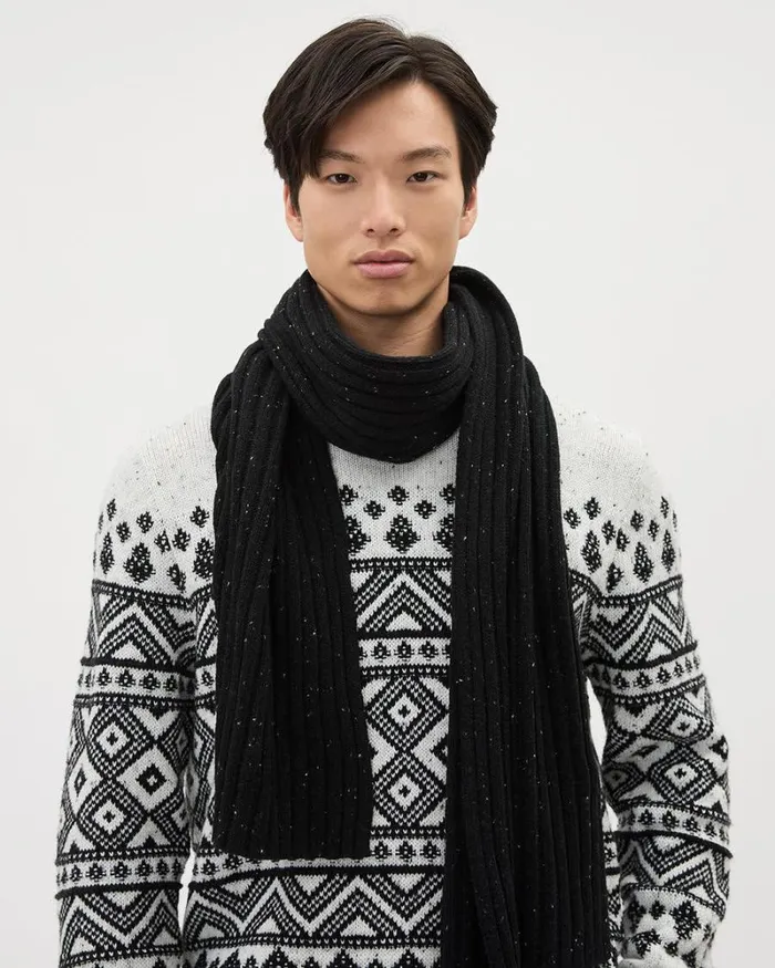 RWandCO Hats Gloves and Scarves Black Nep Scarf Black Nep 8211 Men