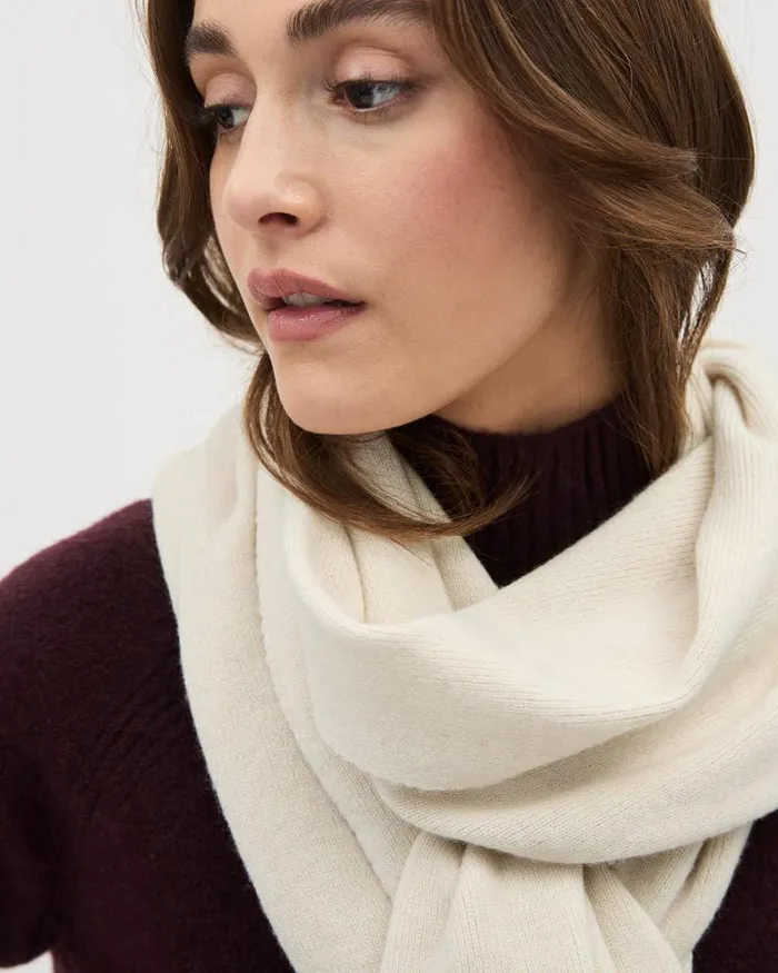 RWandCO Hats Gloves and Scarves WoolBlend Light Knit Scarf Beige Mix 8211 8211 Women RWandCO Hats Gloves and Scarves WoolBlend Light Knit Scarf Beige Mix 8211 8211 Women
