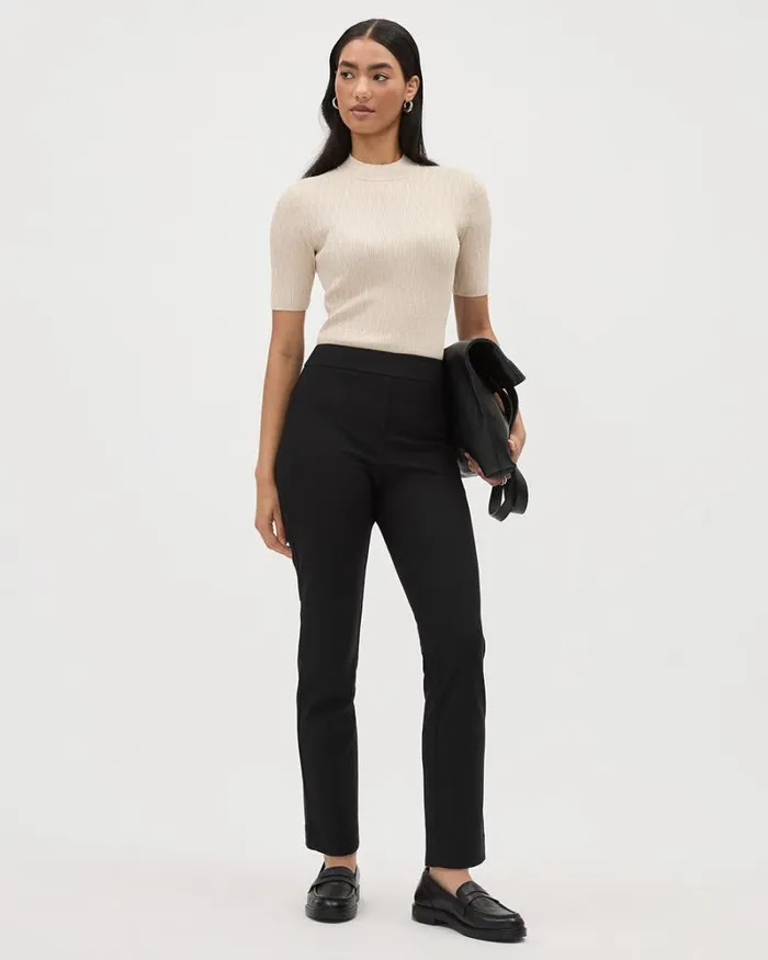 RWandCO HighRise Black HighRise Legging Pant With Welt Pockets Black 8211 Women