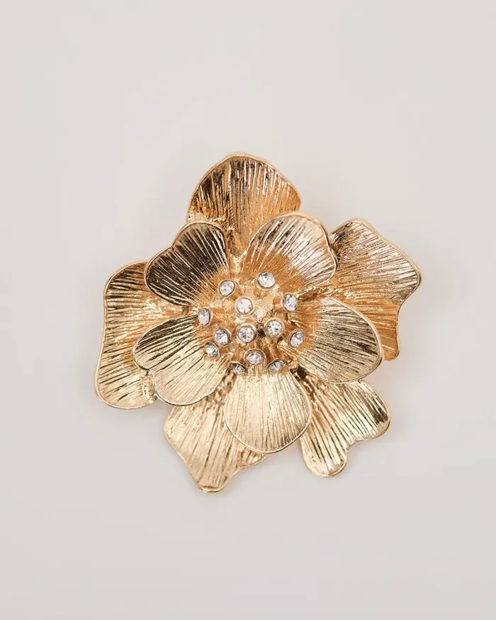 RWandCO Jewelry Floral Broach Gold 8211 Women
