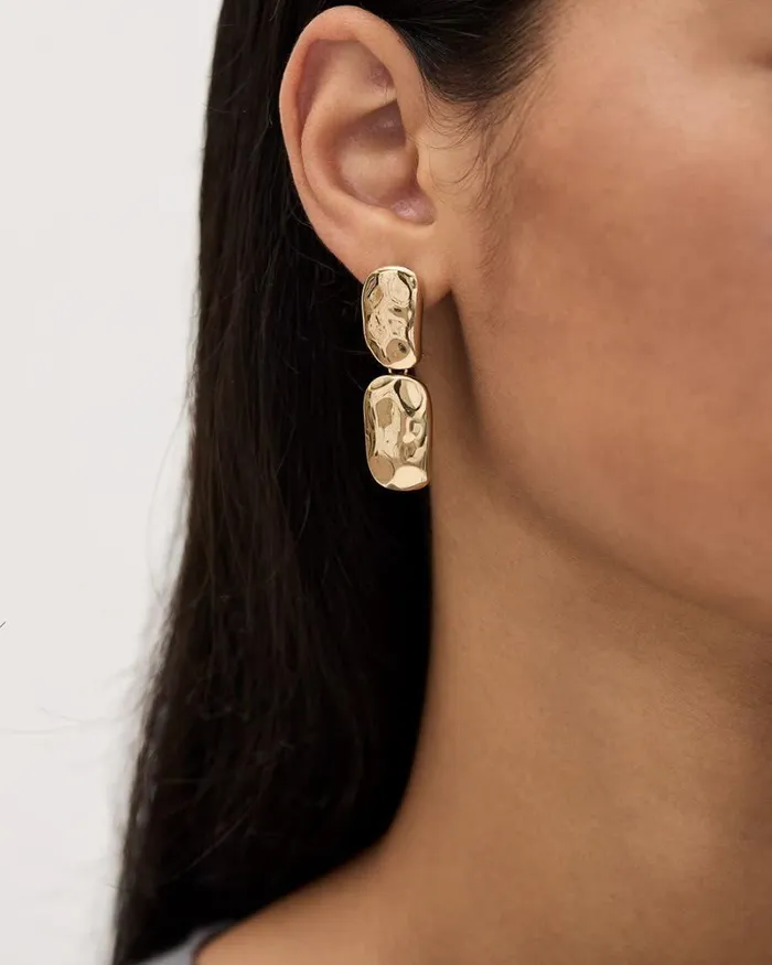 RWandCO Jewelry Statement Golden Pendant Earrings Gold 8211 Women