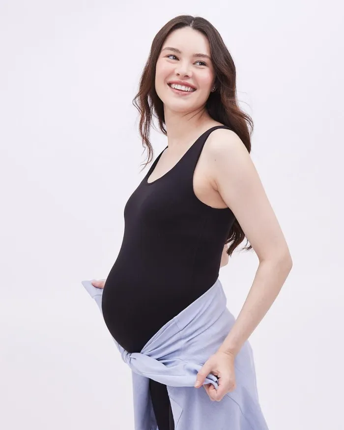 RWandCO Loungewear and Sleepwear Soft Touch Long Bodycon Jumpsuit 8211 Thyme Maternity Black 8211 Women RWandCO Loungewear and Sleepwear Soft Touch Long Bodycon Jumpsuit 8211 Thyme Maternity Black 8211 Women