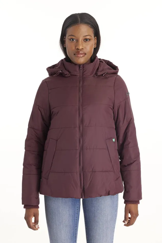RWandCO Outerwear Leia 8211 3in1 Bomber Maternity Puffer Jacket Quilted Hybrid 8211 Modern Eternity Maternity Dark Red 8211 Women