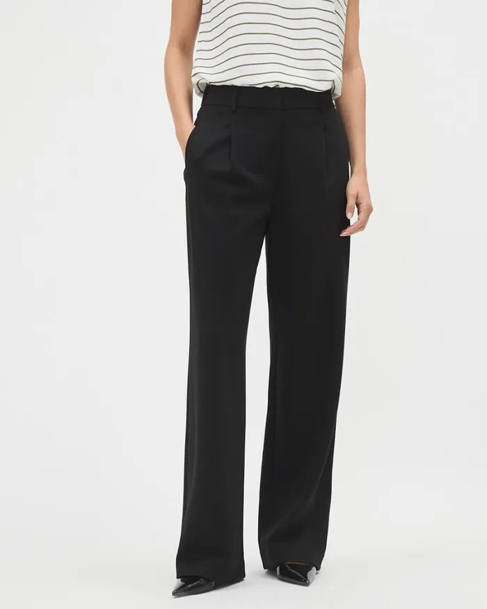 RWandCO Pants Black Luxe Knit HighRise LongWideLeg Pant Black 8211 Women RWandCO Pants Black Luxe Knit HighRise LongWideLeg Pant Black 8211 Women