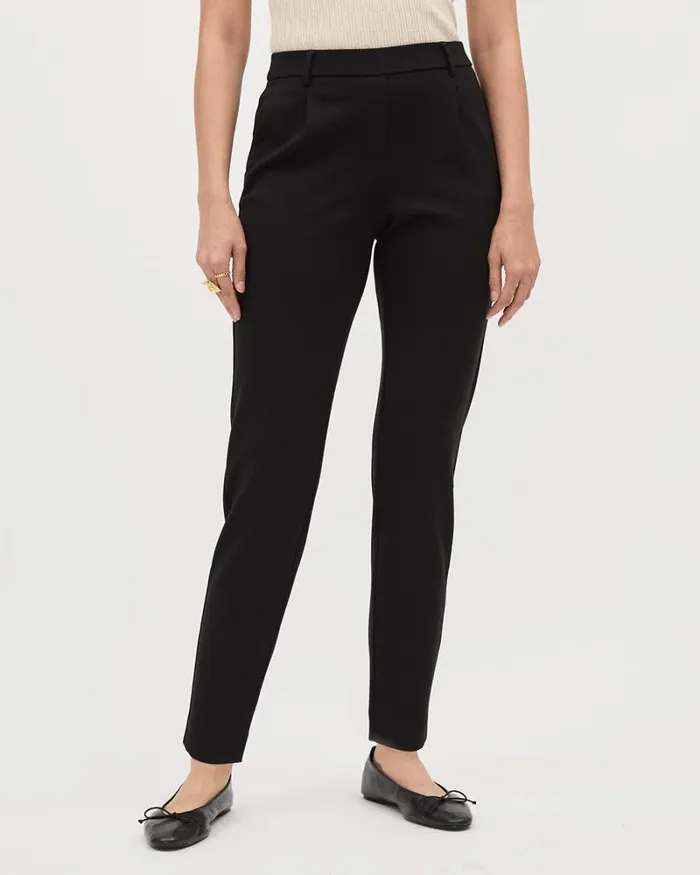 RWandCO Pants Black Luxe Knit MidRise TaperedLeg Pant Black 8211 Women