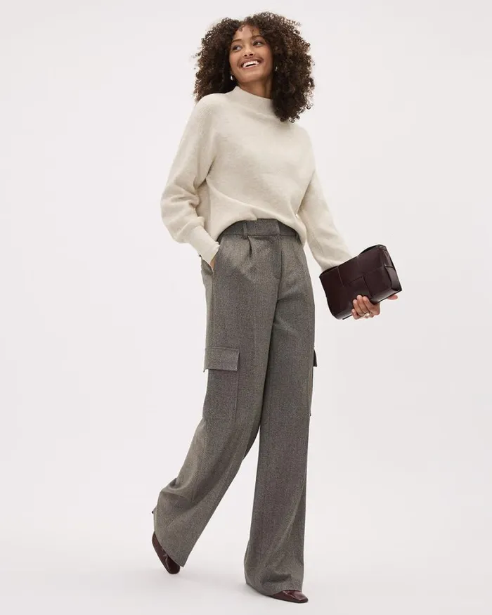 RWandCO Pants HighRise WideLeg Plaid Cargo Pant Black And Brown Pvl Multi 8211 Women RWandCO Pants HighRise WideLeg Plaid Cargo Pant Black And Brown Pvl Multi 8211 Women