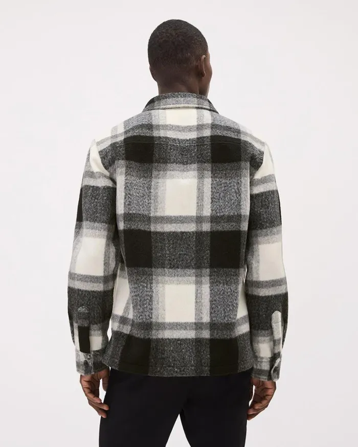 RWandCO Shirts LongSleeve Plaid Overshirt Black And White 8211 Men