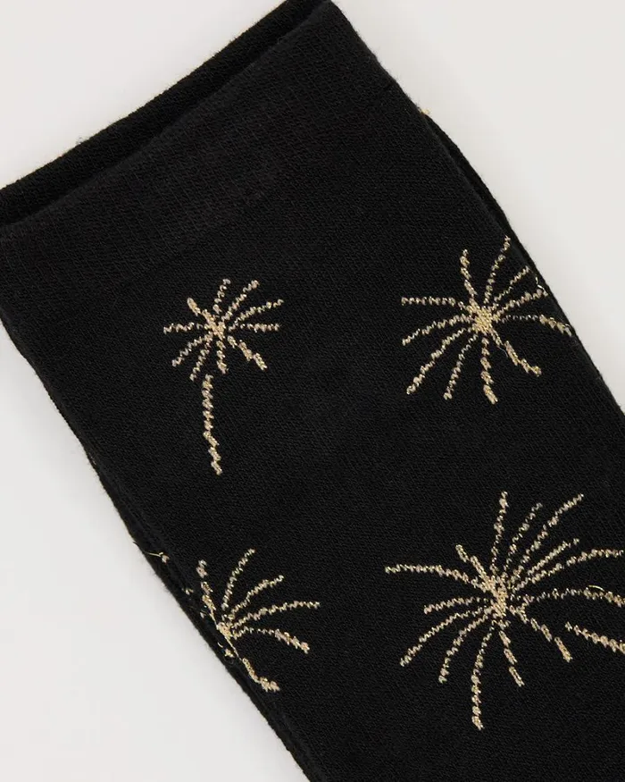 RWandCO Socks and Tights Bamboo Crew Socks With Fireworks Black Multi8211 8211 Women RWandCO Socks and Tights Bamboo Crew Socks With Fireworks Black Multi8211 8211 Women