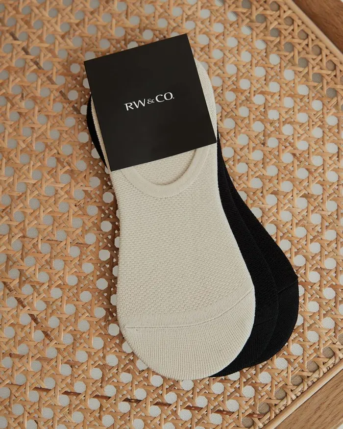 RWandCO Socks and Tights Basic Mesh NoShow Socks 8211 3 Pairs Multicolor 8211 Women