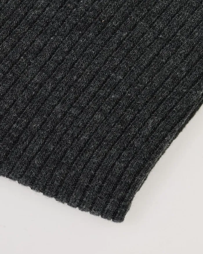 RWandCO Socks and Tights Dark Ribbed Crew Socks With Rolled Cuffs Charcoal 8211 Women RWandCO Socks and Tights Dark Ribbed Crew Socks With Rolled Cuffs Charcoal 8211 Women