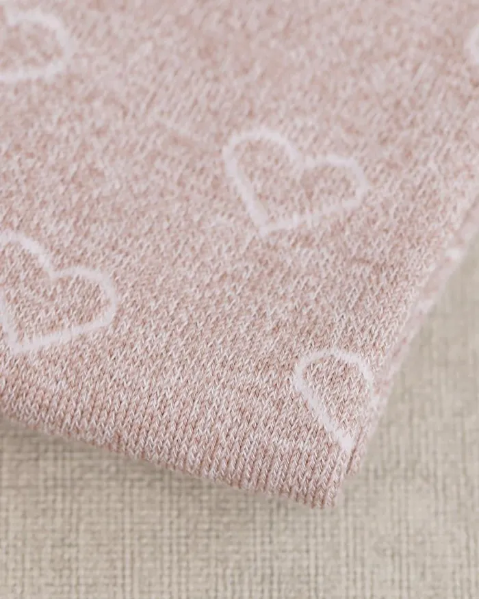 RWandCO Socks and Tights Heart Cotton Socks With Scalloped Hems Taupe 8211 8211 Women RWandCO Socks and Tights Heart Cotton Socks With Scalloped Hems Taupe 8211 8211 Women