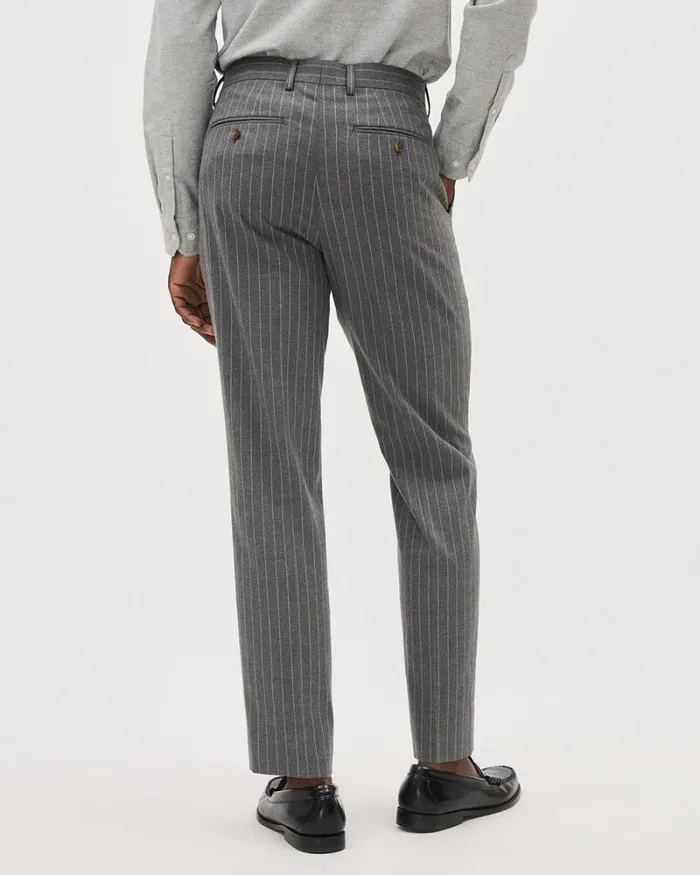 RWandCO Suit Pants Pleated TaperedLeg Striped Suit Pant Med Grey 8211 Men