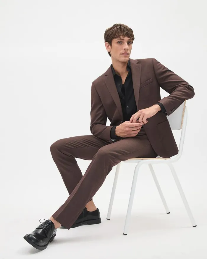 RWandCO Suit Pants SlimFit KnitLike Suit Pant Dark Sumac 8211 Men