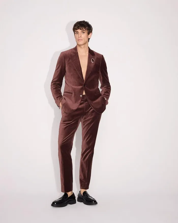 RWandCO Suit Pants SlimFit Velvet Suit Pant Cognac 8211 Men