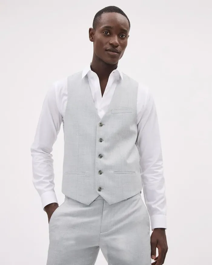 RWandCO Suits Essential Light Grey Suit Vest Flint Grey 8211 Men