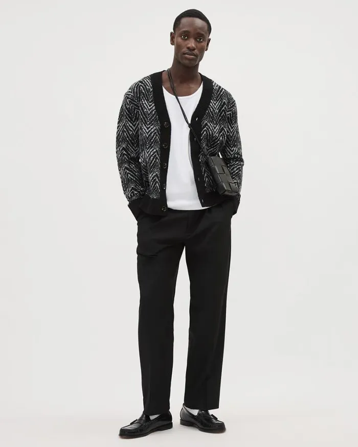 RWandCO Sweaters and Cardigans Herringbone City Cardigan Black 8211 Men RWandCO Sweaters and Cardigans Herringbone City Cardigan Black 8211 Men