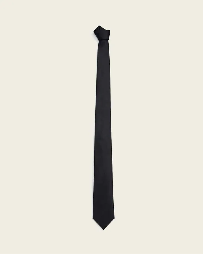 RWandCO Ties and Bow Ties Skinny Dark Solid Tie Black 8211 Men