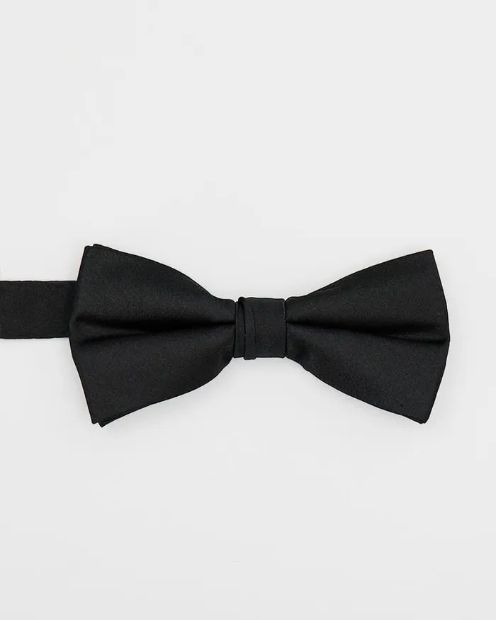 RWandCO Ties and Bow Ties Solid Iridescent Bow Tie Black 8211 Men