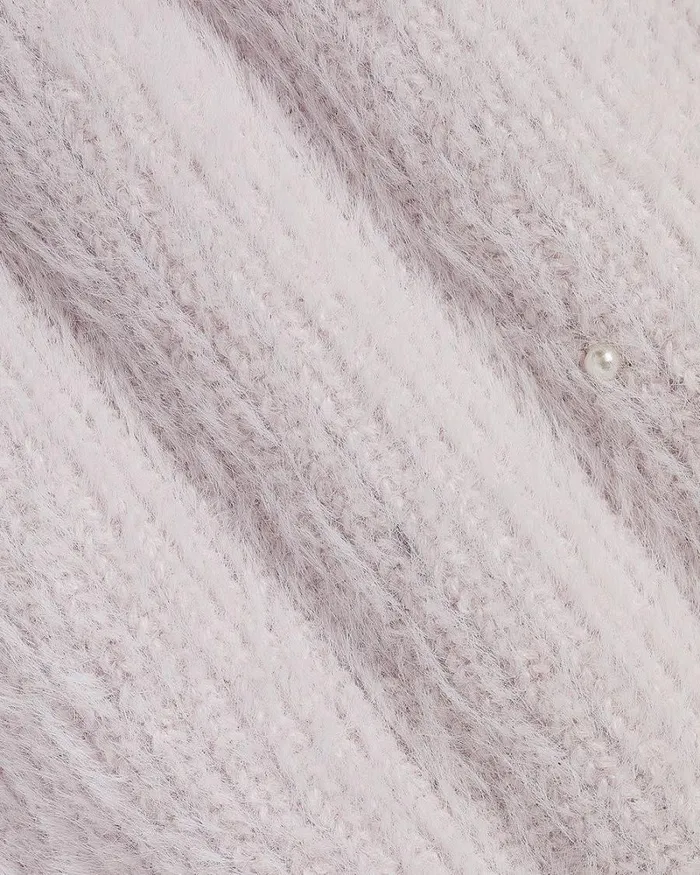 RWandCO Tops ElbowSleeve MockNeck FeatherYarn Pullover With Pearls Orchid Hush 8211 Women RWandCO Tops ElbowSleeve MockNeck FeatherYarn Pullover With Pearls Orchid Hush 8211 Women