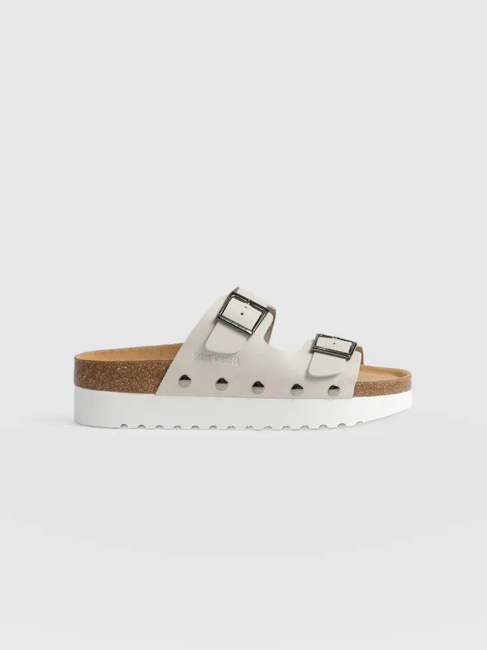 Saint And Sofia All Sandals Women Sutton Slide 8211 Cream Studded Cream Studded