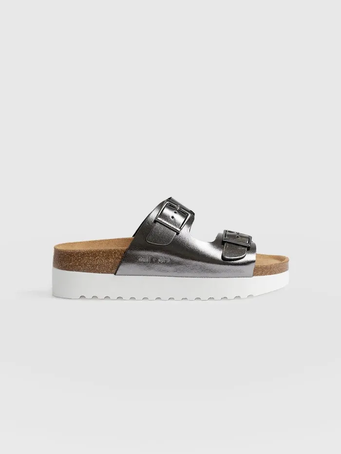 Saint And Sofia All Sandals Women Sutton Slide 8211 Gunmetal Gunmetal
