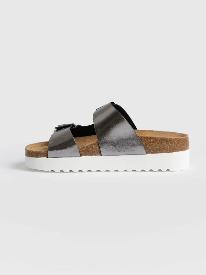 Saint And Sofia All Sandals Women Sutton Slide 8211 Gunmetal Gunmetal