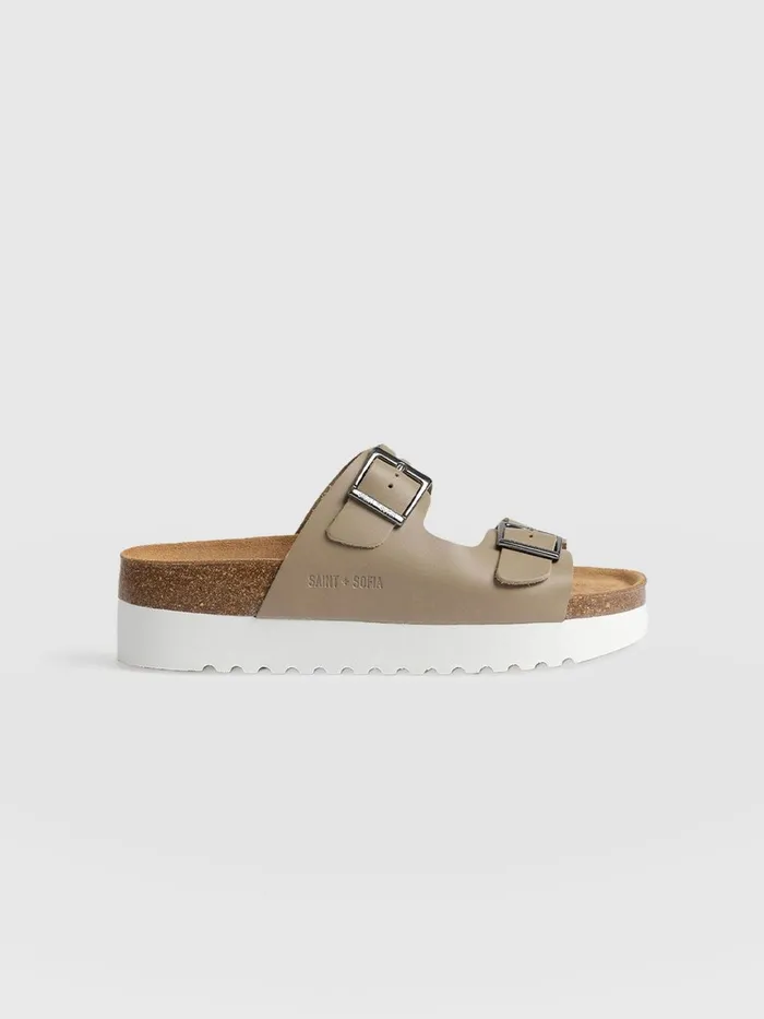 Saint And Sofia All Sandals Women Sutton Slide 8211 Taupe Taupe