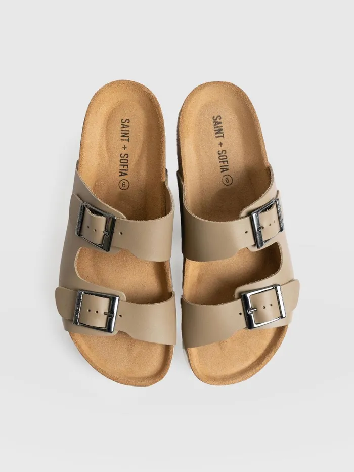 Saint And Sofia All Sandals Women Sutton Slide 8211 Taupe Taupe