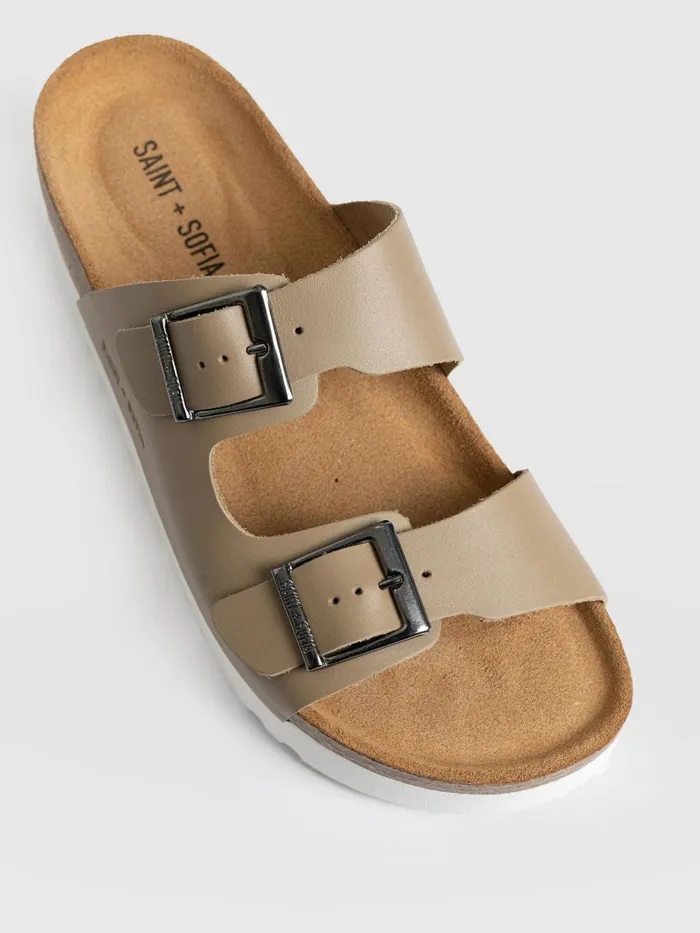Saint And Sofia All Sandals Women Sutton Slide 8211 Taupe Taupe
