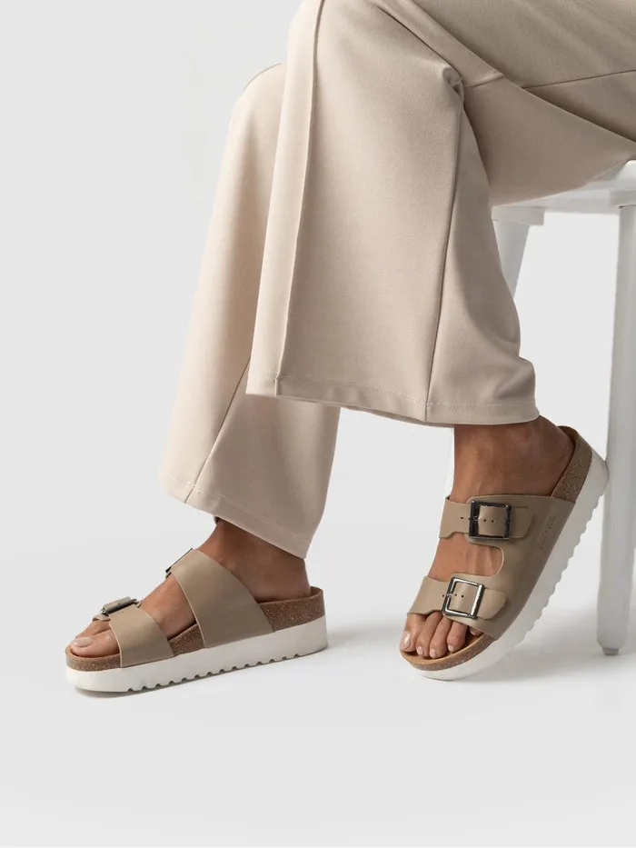 Saint And Sofia All Sandals Women Sutton Slide 8211 Taupe Taupe