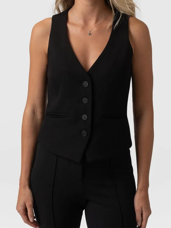 Saint And Sofia Blazers Women Astrid Vest 8211 Black Black