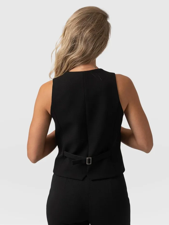 Saint And Sofia Blazers Women Astrid Vest 8211 Black Black