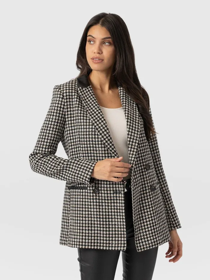 Saint And Sofia Blazers Women Cambridge Blazer 8211 Houndstooth Houndstooth