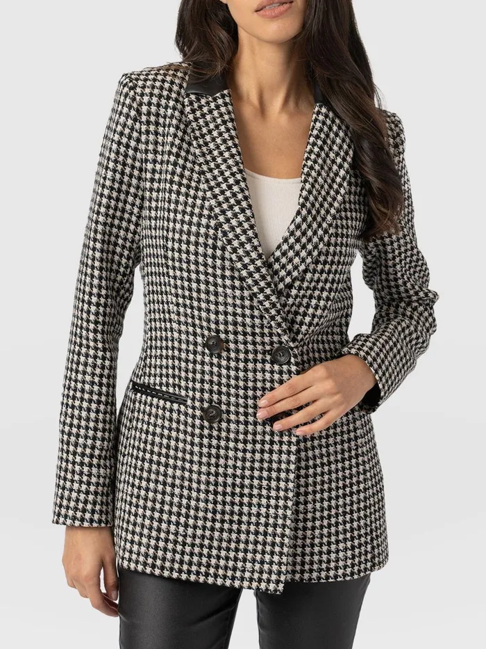 Saint And Sofia Blazers Women Cambridge Blazer 8211 Houndstooth Houndstooth