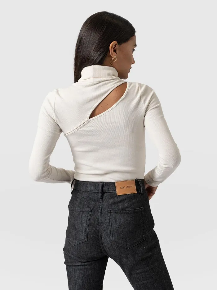 Saint And Sofia Casual Tops Women Reveal Turtle Neck 8211 Cream Cream