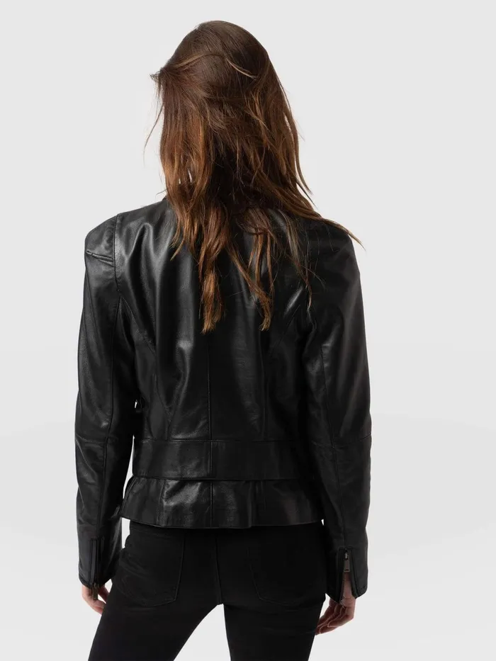 Saint And Sofia Coats and Jackets Women Blane Leather Jacket 8211 Black Black