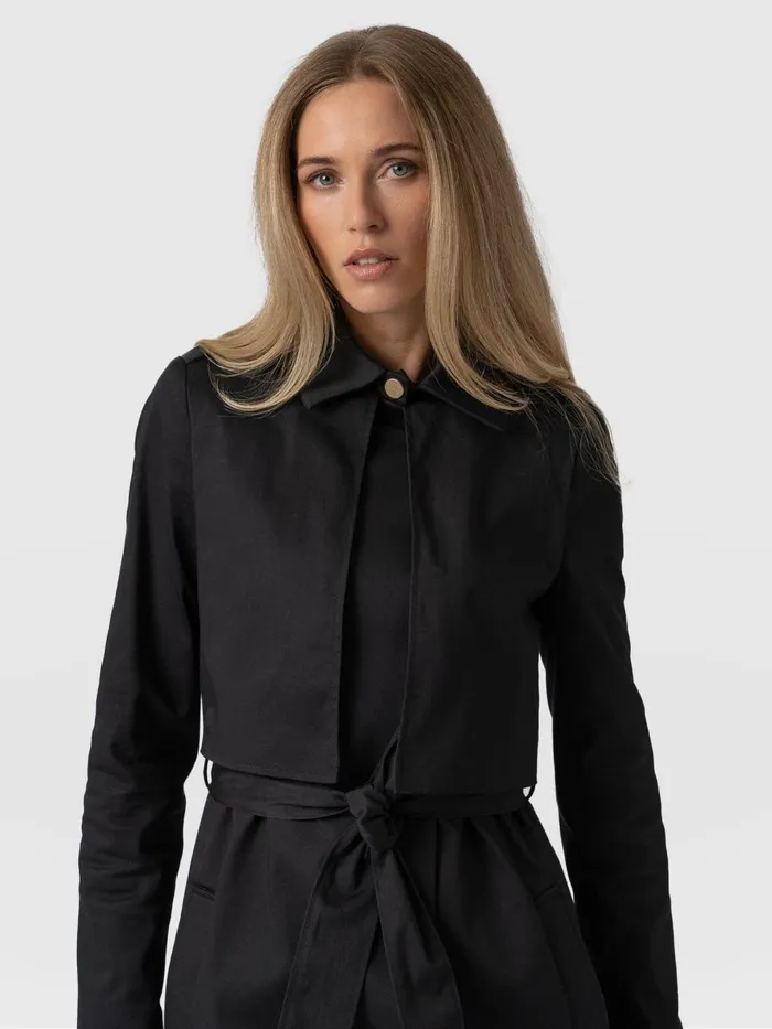 Saint And Sofia Coats and Jackets Women Classic Trench Coat 8211 Black Black