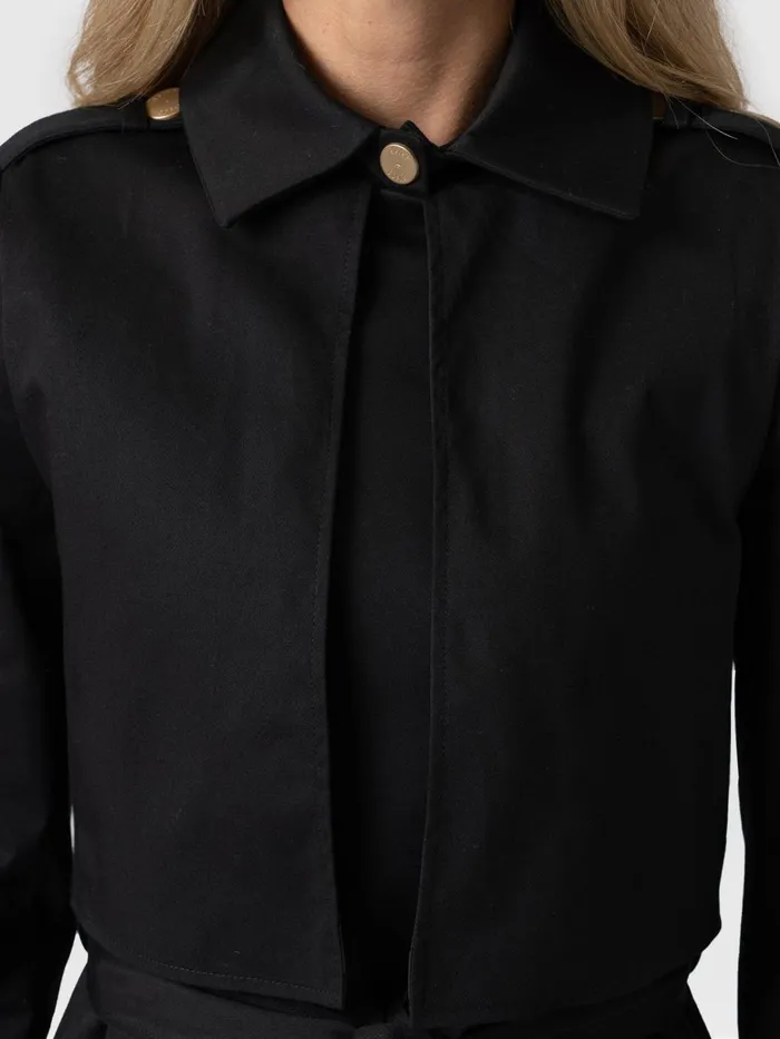 Saint And Sofia Coats and Jackets Women Classic Trench Coat 8211 Black Black