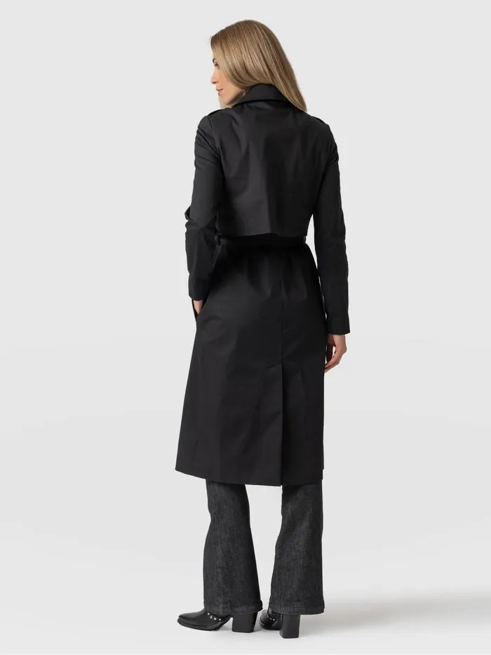 Saint And Sofia Coats and Jackets Women Classic Trench Coat 8211 Black Black